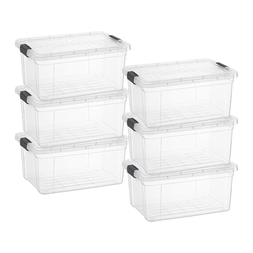 1.85 Quart Clear Plastic Storage Boxes with Lids (6 Count)