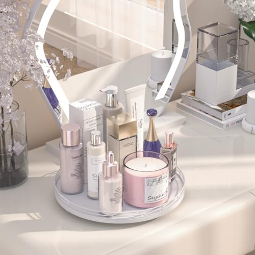 12 Inch Oak Lazy Susan Vanity Tray