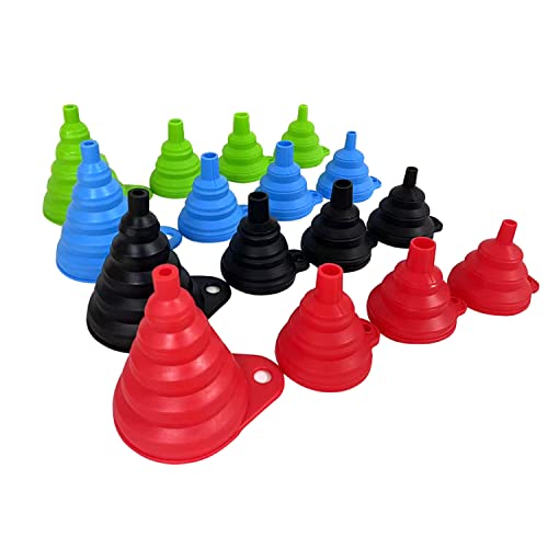 Set of 4 Silicone Collapsible Kitchen Funnel (4 Count)