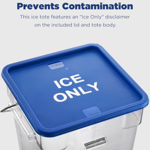 2 Pack 5.5 Gal Square Ice Tote Set with Lids and 64 oz Scoops (2 Count)