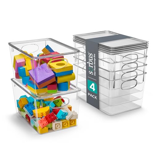 Clear Toy Storage Bins with Lids (8 Count)
