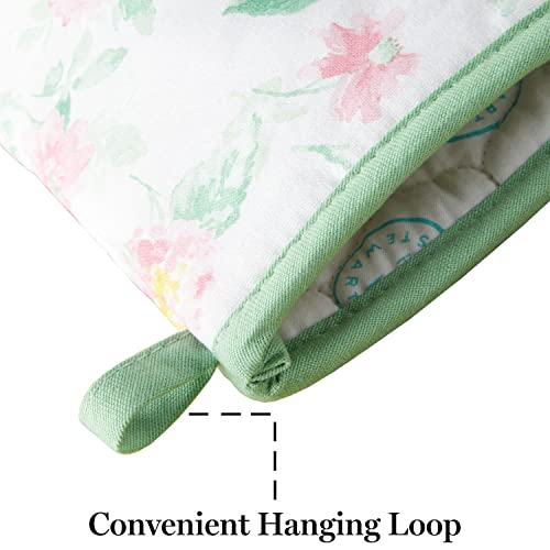 Amber Floral Oven Mitt & Pot Holder Set 2