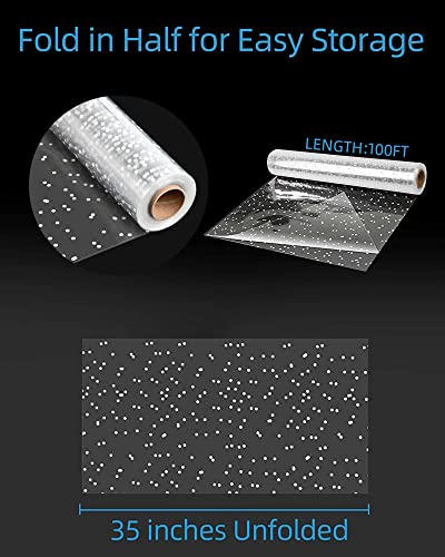 Clear Cellophane Wrap Roll with White Dots (291.67 Sq Ft)