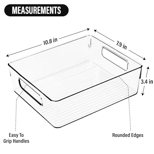 Clear Plastic Storage Bins (4 Count)