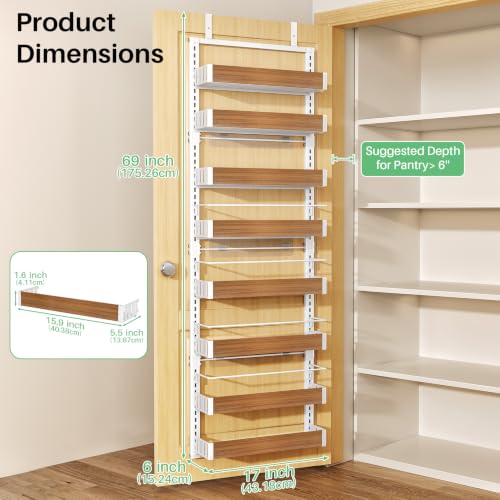 8 Tiers Wooden Over the Door Organizer
