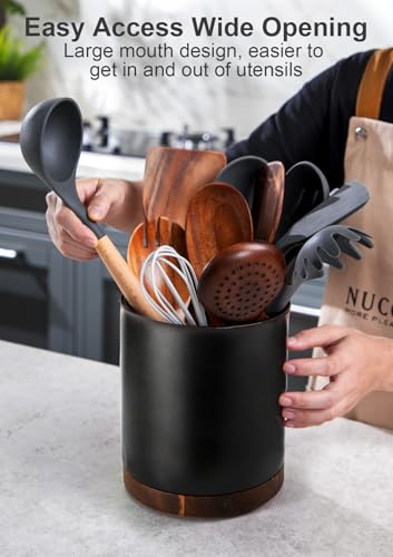 Ceramic Rotating Kitchen Utensil Holder for Countertop