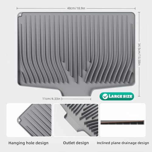 Silicone Dish Drying Mat for Kitchen Counter