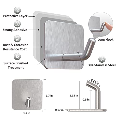 Adhesive Hooks for Shower Wall (4 Count)