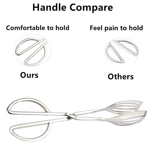 2 PACK Salad Tongs for Serving Buffet Party Catering with Stainless Steel Cooking Kitchen Tongs 10.3"