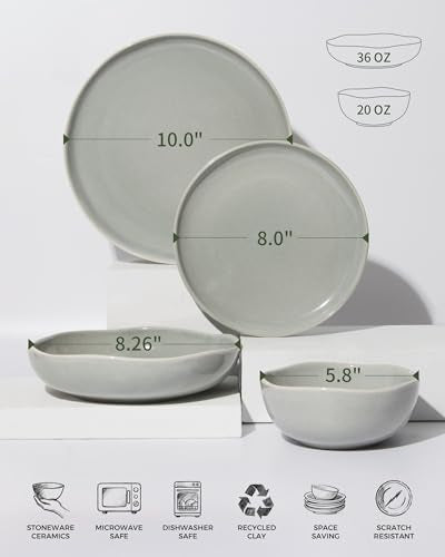 32 Piece Dinnerware Set for 8 with Pasta Bowls