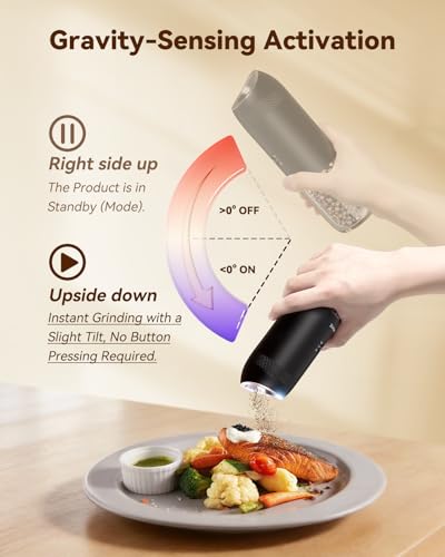 Gravity Electric Salt and Pepper Grinder Set with Charging Base (2 Count)
