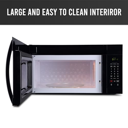 Over-the-Range Microwave Oven, 1.7 Cu. Ft., 1000W, Sensor Cooking, Auto Reheat, Multi-Stage Cooking, Melt/Soften Feature, Child Safety Lock, LED Display - Space Efficient & Powerful