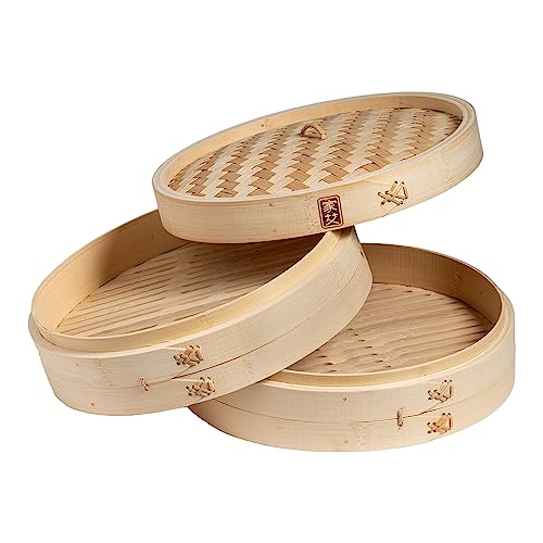 2 Tier Bamboo Steamer Baskets