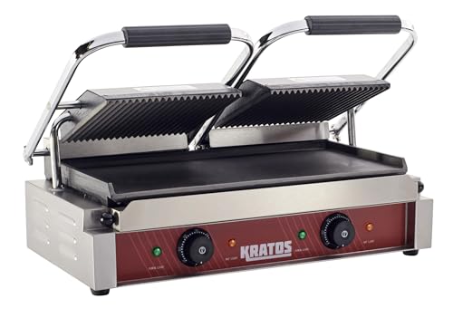 Commercial Panini Sandwich Grill Grooved Top w