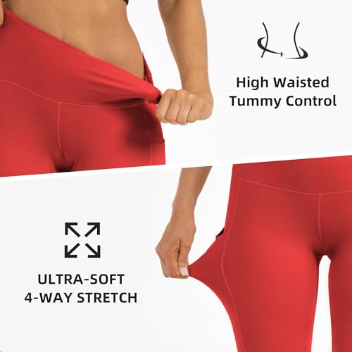 Butt Lifting High Waist Leggings for Women Buttery Soft Yoga Pants with Pockets Moisture