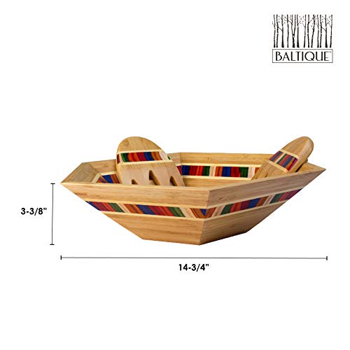 Baltique Marrakesh Collection 14" Salad Serving Bowl with Salad Hands