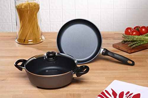 3 Piece Set Fry Pan & Casserole HD Nonstick Diamond Coated Aluminum with Lids