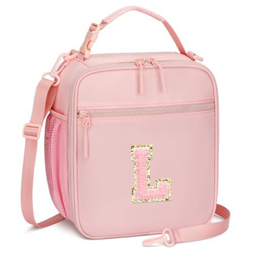 Lunch Box Kids Large Initial Insulated Lunch Bag for Girls