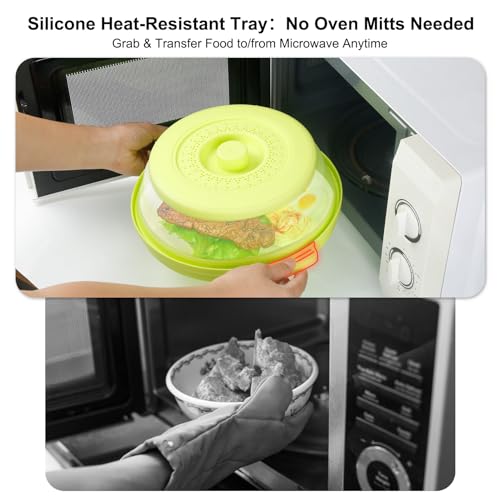10.7 Inch Microwave Food Cover with Heat Insulation Mat