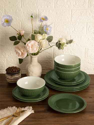 Ceramic Plates and Bowls Sets (24 Count)