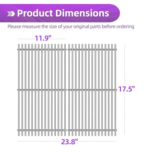 9MM 17.5" Stainless Steel Grill Grates for Weber Spirit E