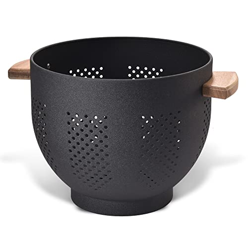 Metal Colander with Wood Handle and Stable Base
