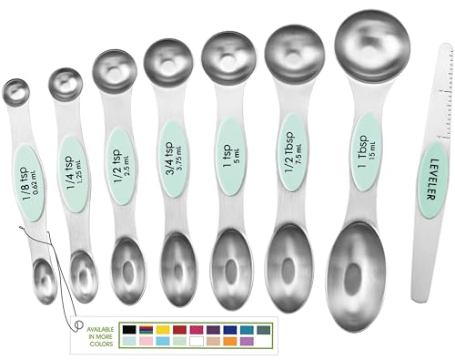 Stainless Steel 8 Magnetic Measuring Spoons for Kitchen