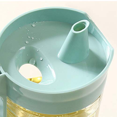 Oil Dispenser Vinegar Dispenser Maple Syrup Dispenser Glass Bottle Cruet No Drip Plastic Bottle Spout with Protective Cap drip Free Pour spout restarant 22Oz