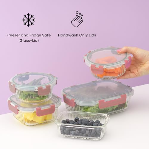24pc Borosilicate Glass Storage Containers with Lids (24 Count)