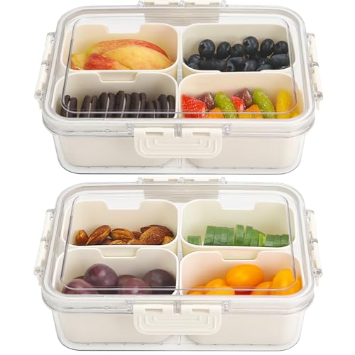 4 Compartment Snackle Box Containers with Lids (2 Count)