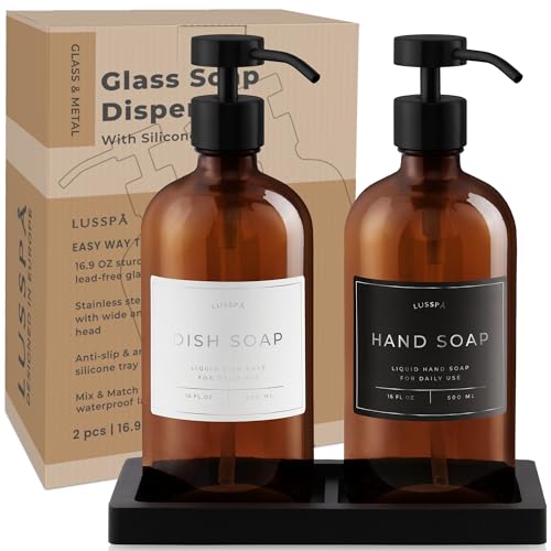 Glass Soap Dispenser Set of 2 (2 Count)