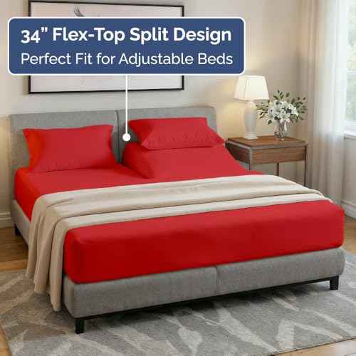Flex Top Split Head King 4 Piece Sheet Set