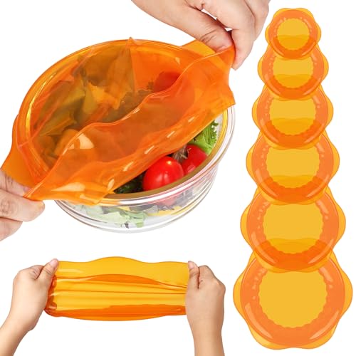 Silicone Stretch Lids for Food Storage in Fridge (6 Count)