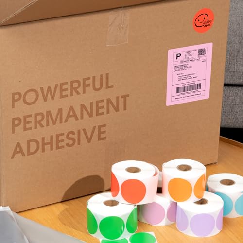 2" Circle Fluorescent Green Direct Thermal Labels (2 Count)
