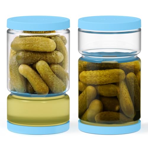 Glass Pickle Container with Strainer for Pickle Lover (90 Fl Oz)