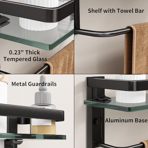 Bathroom Wall Shelf with Towel Bar