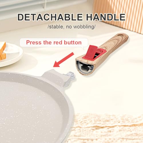 Non Stick Crepe Pan with Detachable Handle
