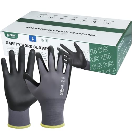 W5 Foam Nitrile Coated Work Gloves for Men Women (60 Count)