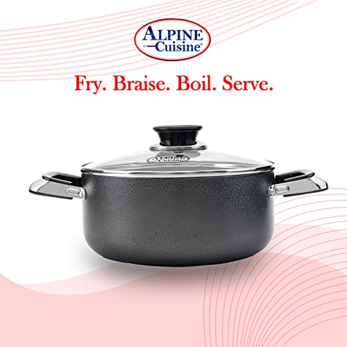 3 Quart Non stick Stock Pot with Tempered Glass Lid and Carrying Handles