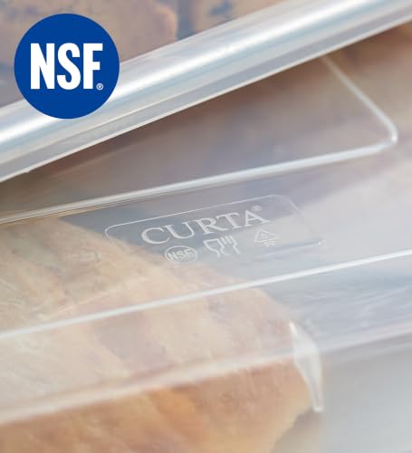6-Pack 1/4 Size Sheet Pan with Cover Set (12 Piece Bundle), Dishwasher Safe Baking Pans & NSF Certified Polypropylene Lids, Compact Quarter Bun Pan for Meal Prep, Baking & Storage - Silver/Translucent (12 Count)
