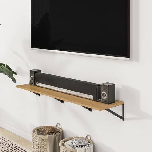 24W x 12D Deep Floating Shelves Set of 3 Oak (3 Count)