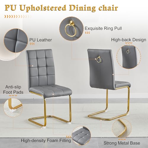 5 Piece Square Glass Dining Table Set (5 Count)