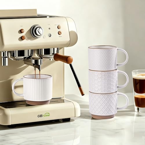 12 OZ Stackable Coffee Mugs Set of 4 (4 Count)