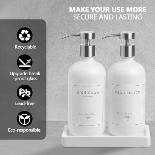 Glass Soap Dispenser Bathroom (2 Count)