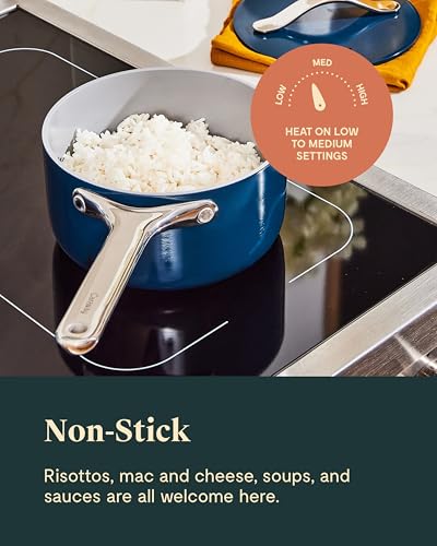 Non Stick 1.75 qt Ceramic Sauce Pan with Lid