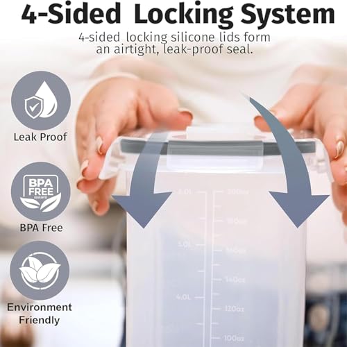 2 Pack (6.3L / 213OZ) EXTRA Large Airtight Food Storage Cereal Containers for Bulk Food Storage BPA-Free Plastic Container, Pantry Organization and Canister for Rice, Pasta, Sugar & Flour (2 Count)