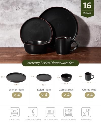 Mercury 16 Piece Dinnerware Set with Mugs