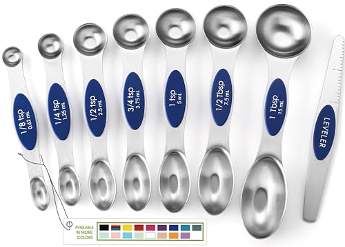 8 Magnetic Measuring Spoons Set for Baking & Cooking