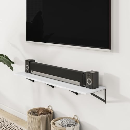 16W x 12D Deep Floating Shelves Set of 3 White (3 Count)