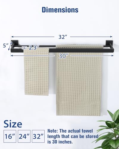 Double Towel Bars Towel Rack for Bathroom Wall Mount 32 Inch